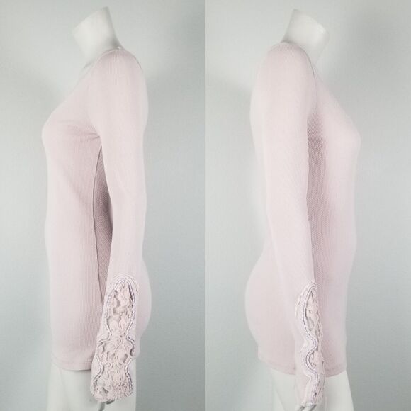 Free People Rare Crafty Cuff Green and Blush Thermal Top Bundle (2) Size Medium - Picture 7 of 13